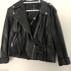 Forever 21 black leather jacket